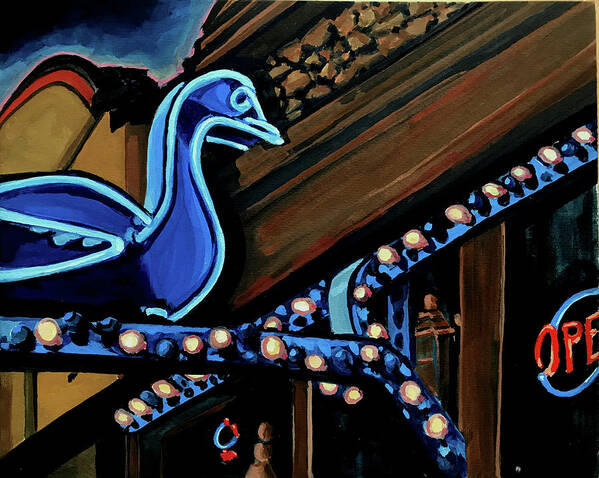 Blue Goose Art Print featuring the painting Blue Goose by Les Herman