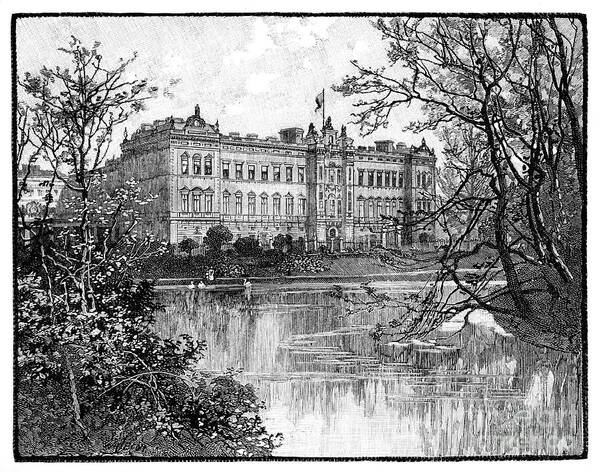 Engraving Art Print featuring the drawing Buckingham Palace From St Jamess Park by Print Collector