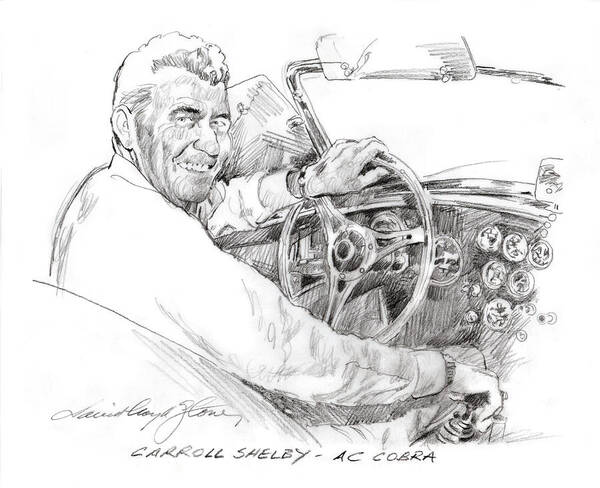 Carrol Shelby Art Print featuring the painting Carroll Shelby, Ac Cobra by David Lloyd Glover
