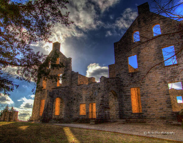 Ha Ha Tonka Art Print featuring the photograph Castle at Sunset by Al Griffin