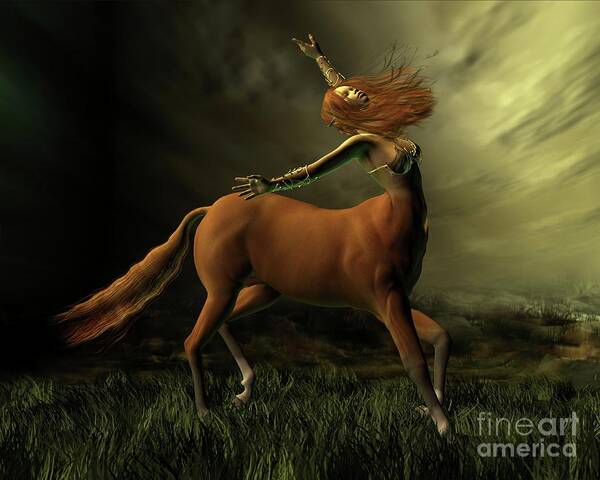 Horse Art Print featuring the photograph Centaur In The Storm by Sylphe 7 Horse Art Print featuring the photograph Centaur In The Storm by Sylphe 7