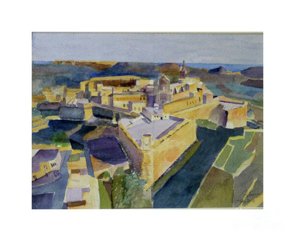 Cittadella Art Print featuring the painting Cittadella Gozo by Godwin Cassar