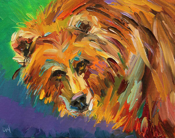 Bear Art Print featuring the painting Color Bear by Diane Whitehead