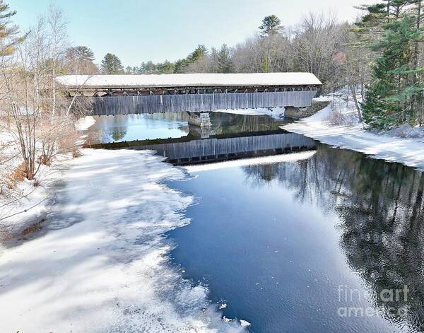 Reflection Art Print featuring the photograph Covered Bridge Reflection by Steve Brown