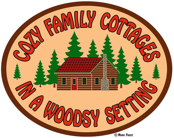 Cozy Cottage Woodsy Setting Art Print featuring the digital art Cozy Cottage Woodsy Setting by Mark Frost
