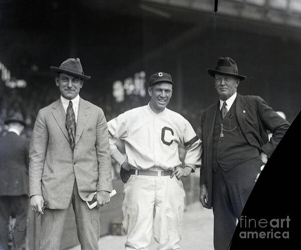 Three Quarter Length Art Print featuring the photograph Cy Young, Napoleon Lajoie And Tris by Bettmann