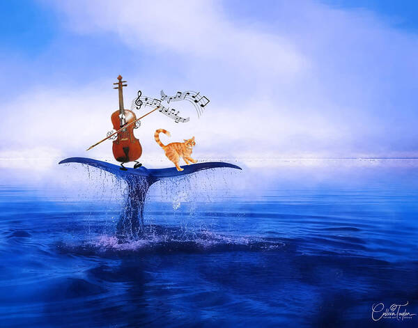Fiddles Art Print featuring the mixed media Dancing on Whale Tails by Colleen Taylor