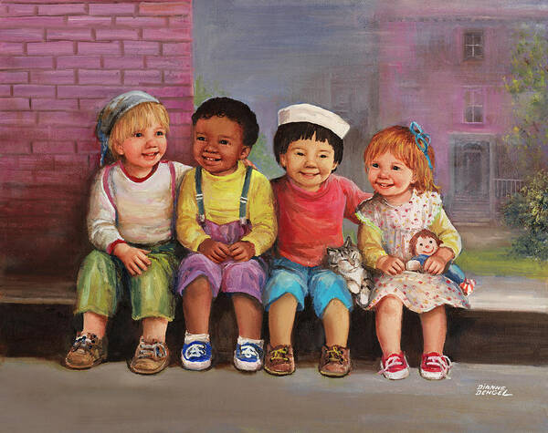 Multi Racial Art Print featuring the painting Dd_046 by Dianne Dengel