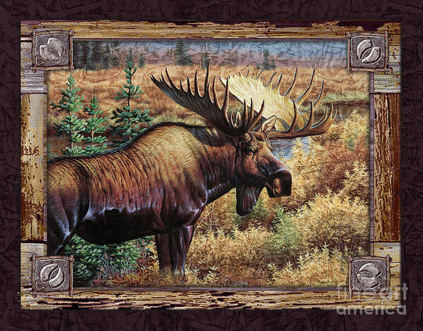 Cynthie Fisher Art Print featuring the painting Deco Moose by Cynthie Fisher