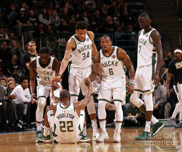 Tony Snell Art Print featuring the photograph Denver Nuggets V Milwaukee Bucks by Nba Photos