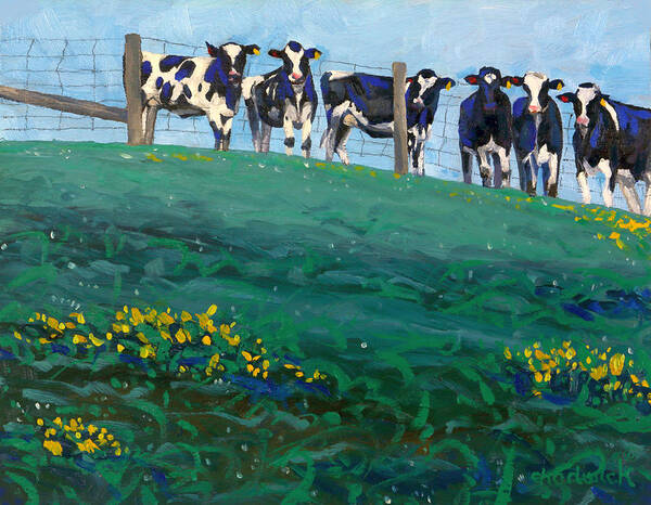 430 Art Print featuring the painting Distant Pastures by Phil Chadwick