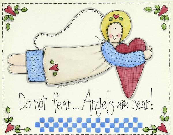 Flying Angel Heart Art Print featuring the painting Do Not Fear by Debbie Mcmaster