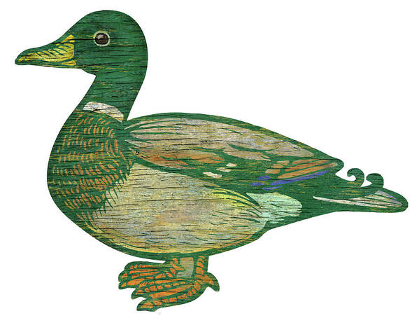 Duck Cut Out Art Print featuring the digital art Duck Cut Out by Retroplanet
