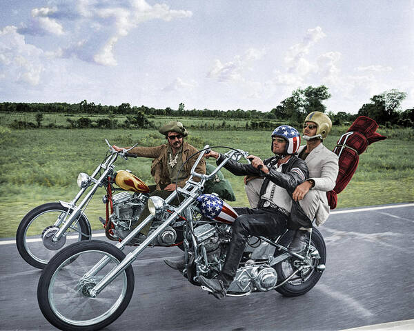 1969 Art Print featuring the photograph Easy Rider Bike Scene by Globe Photos