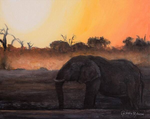 Elephant Art Print featuring the painting Elephant by Kirsty Rebecca