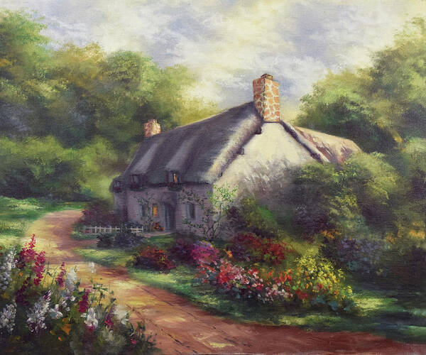 European Cottage Art Print featuring the painting European Cottage III by Lynne Pittard