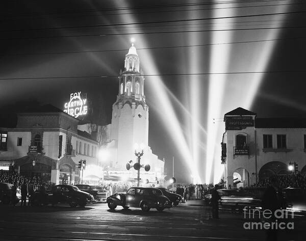 Crowd Of People Art Print featuring the photograph Fantasia Premiere At Hollywoods Carthay by Bettmann