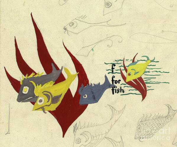 Gouache Art Print featuring the drawing Fish Illustration by Heritage Images
