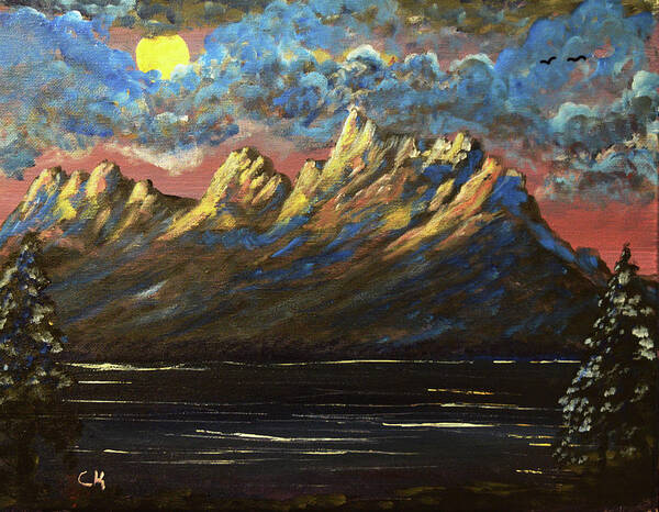 Sunrise Art Print featuring the painting Grand Teton Dawn by Chance Kafka