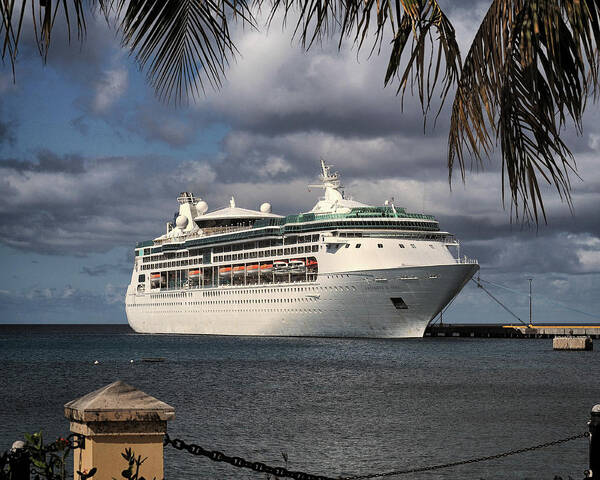 St. Croix Art Print featuring the photograph Grandeur of the Seas Docked at St. Croix by Bill Swartwout
