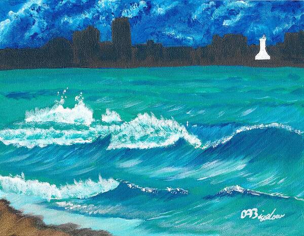 Wave Art Print featuring the painting Hamilton Beach by David Bigelow