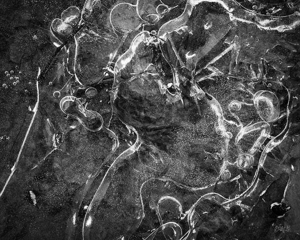 Ice Art Print featuring the photograph Ice Abstraction I BW by David Gordon