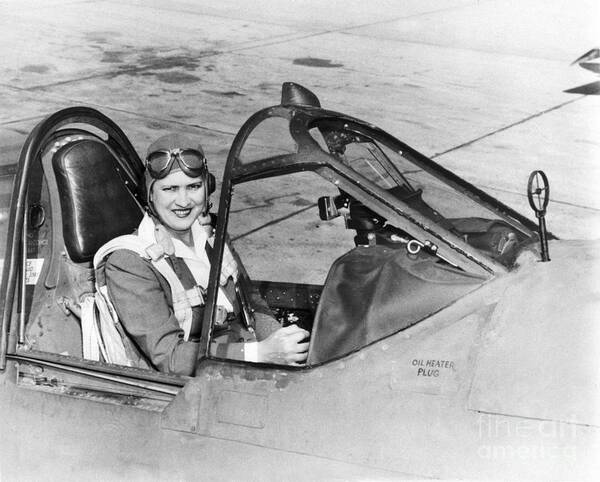 People Art Print featuring the photograph Jacqueline Cochran In P-40 Warhawk by Bettmann