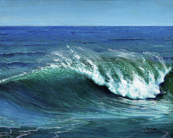 Wave Art Print featuring the painting Ka Aniana Nalu by Adam Johnson