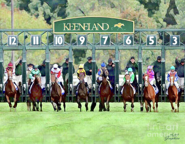 Keeneland Starting Gate Art Print By Cac Graphics