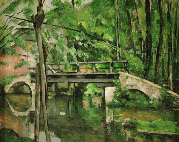 Paul Cezanne Art Print featuring the painting Le pont de Maincy -the bridge of Maincy-. Oil on canvas -1879- 58.5 x 72.5 cm R.F. 1955-20. by Paul Cezanne -1839-1906-