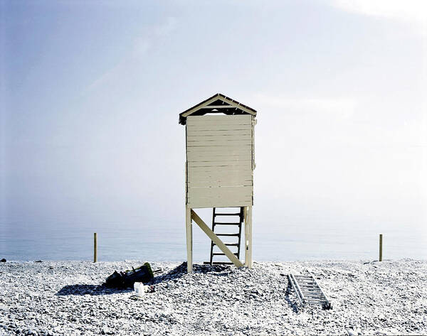 Tranquility Art Print featuring the photograph Lifeguard Cabin On Beach by I Take Pictures!