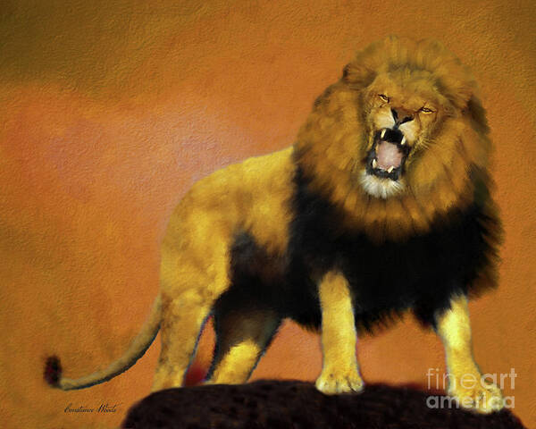 Lion Art Print featuring the digital art Lion of Judah Roar by Constance Woods