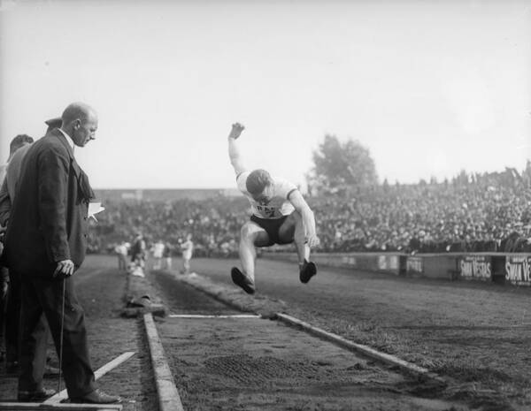 Sports Championship Art Print featuring the photograph Long Jump by A. R. Coster