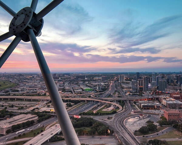 Dallas Art Print featuring the photograph Looking Down At Big D by Harriet Feagin