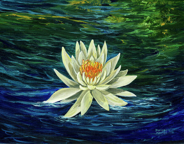  Flower Art Print featuring the painting Lotus Flower by Darice Machel McGuire