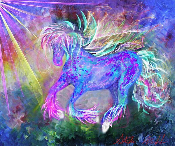 Magical Horse Art Print featuring the painting Magical Horse by Stephanie Analah