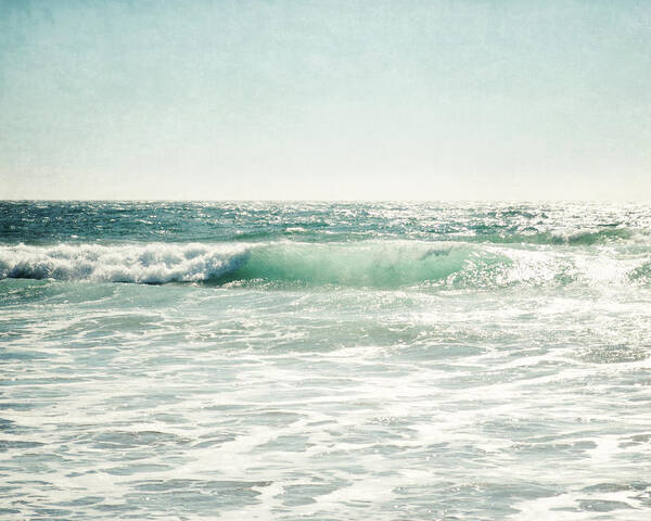 Waves Art Print featuring the photograph Mint Wave by Lupen Grainne