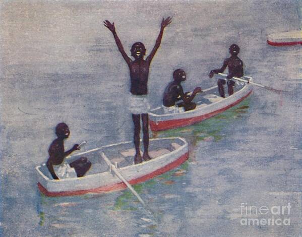 Barbados Art Print featuring the drawing Negro Boys At Barbados by Print Collector