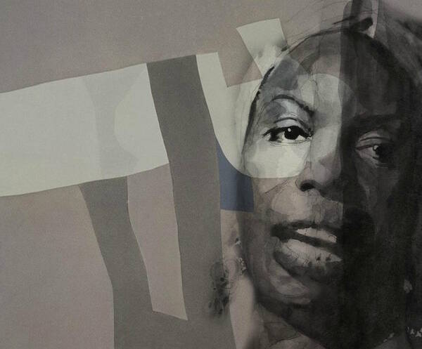 Nina Simone Art Print featuring the mixed media Nina Simone _ Retro by Paul Lovering