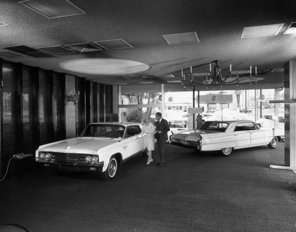Car Dealership Art Print featuring the photograph Oldsmobile 98 by Tom Kelley Archive