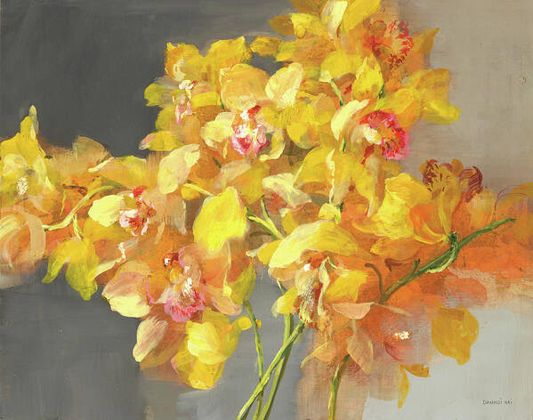 Brown Art Print featuring the painting Orchid Dreaming by Danhui Nai