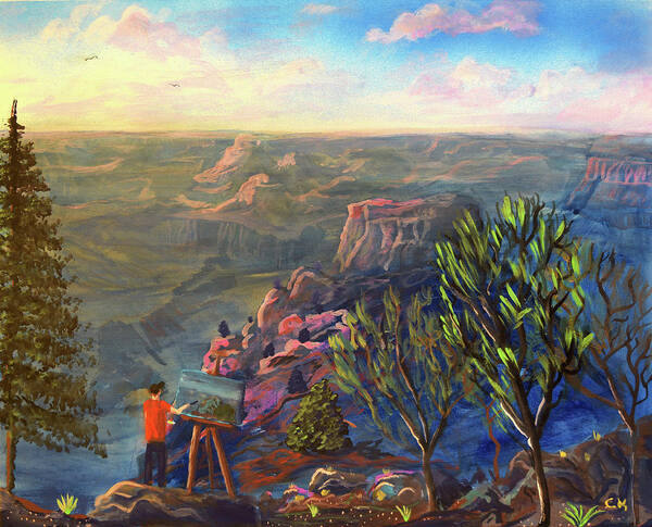 Painting Art Print featuring the painting Painting the Grand Canyon by Chance Kafka