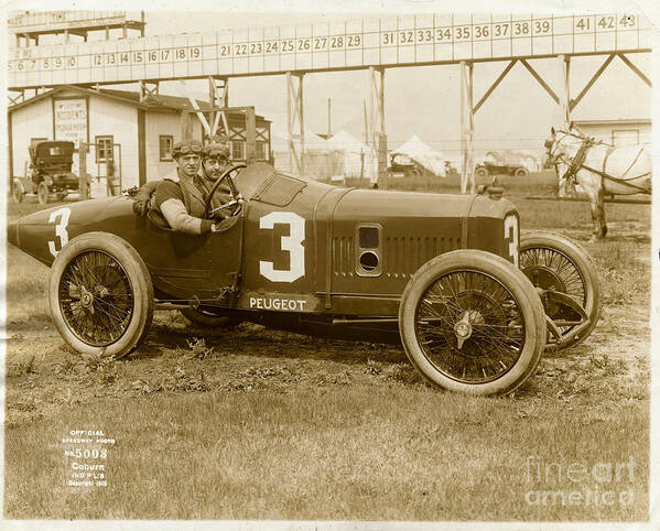 People Art Print featuring the photograph Peugeot Racing Car At The Indianapolis by Bettmann