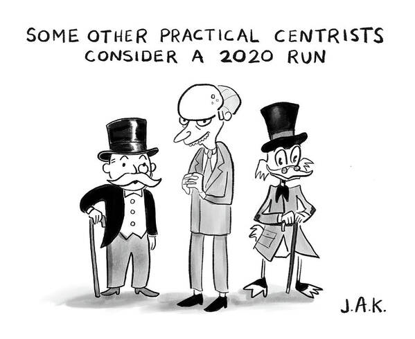 Captionless Art Print featuring the drawing Practical Centrists by Jason Adam Katzenstein