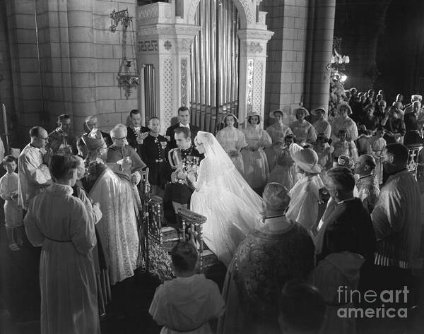 Tranquility Art Print featuring the photograph Prince And Grace Wed In Cathedral by Bettmann