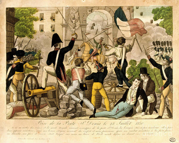 Marching Art Print featuring the drawing Prise De La Porte St Denis Le 28th by Print Collector