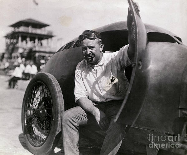 People Art Print featuring the photograph Racecar Driver Barney Oldfield Pausing by Bettmann
