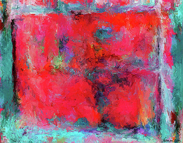  Art Print featuring the painting Rectangular Red by Rein Nomm
