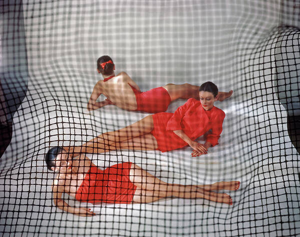 Fashion Art Print featuring the photograph Red Swimming Attire, Vogue by Erwin Blumenfeld