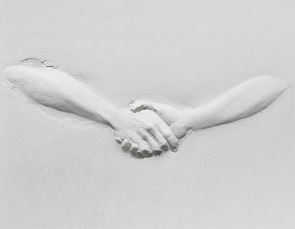 Human Arm Art Print featuring the photograph Relief Of Handshake by Henrik Sorensen